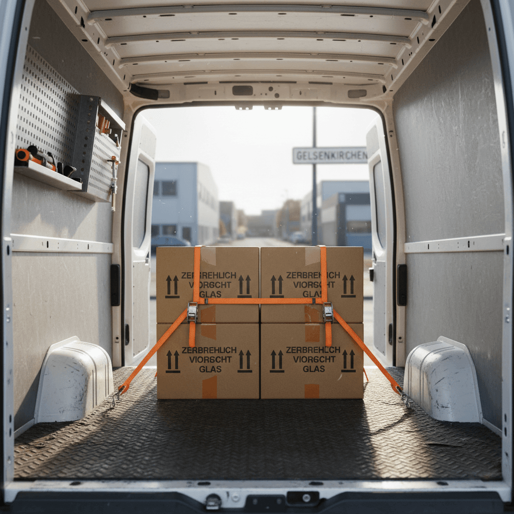 Gesicherte Ladung im Transporter