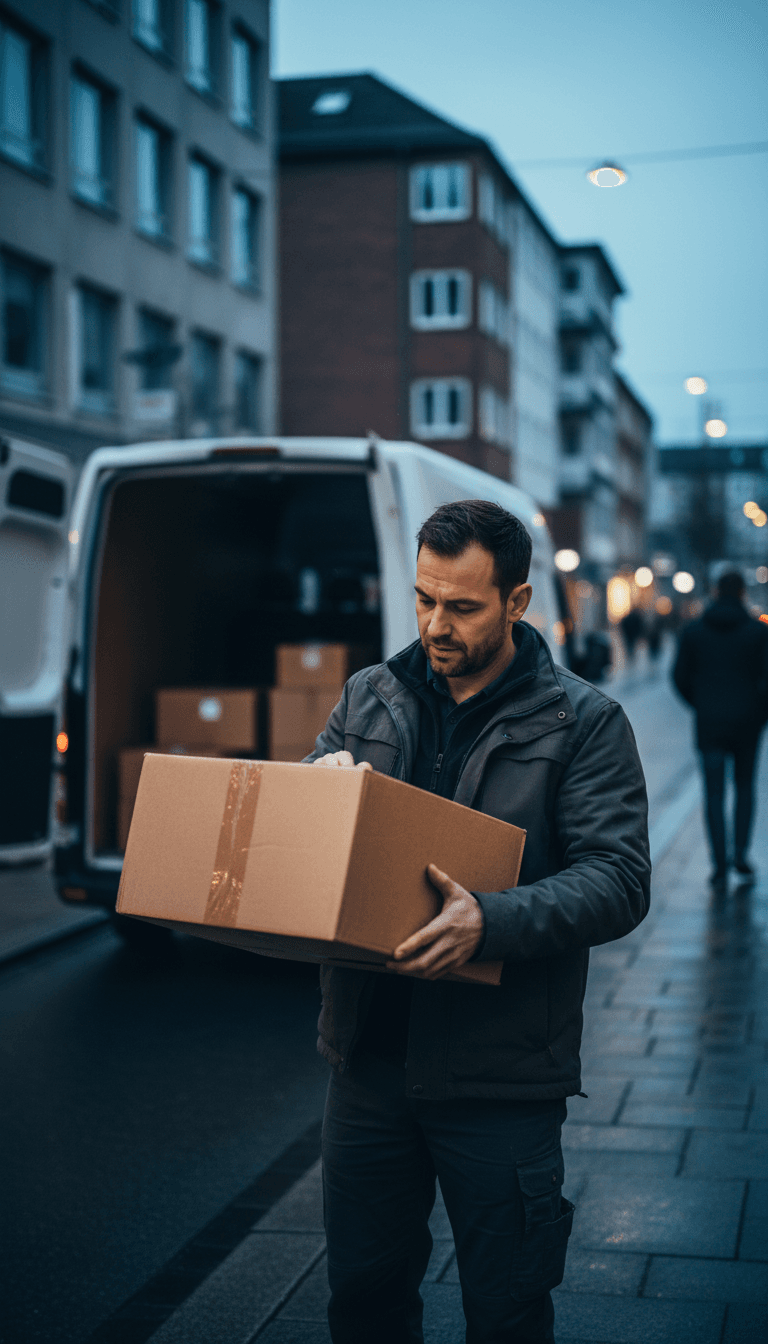 Kurier bei Paketzustellung in Gelsenkirchen