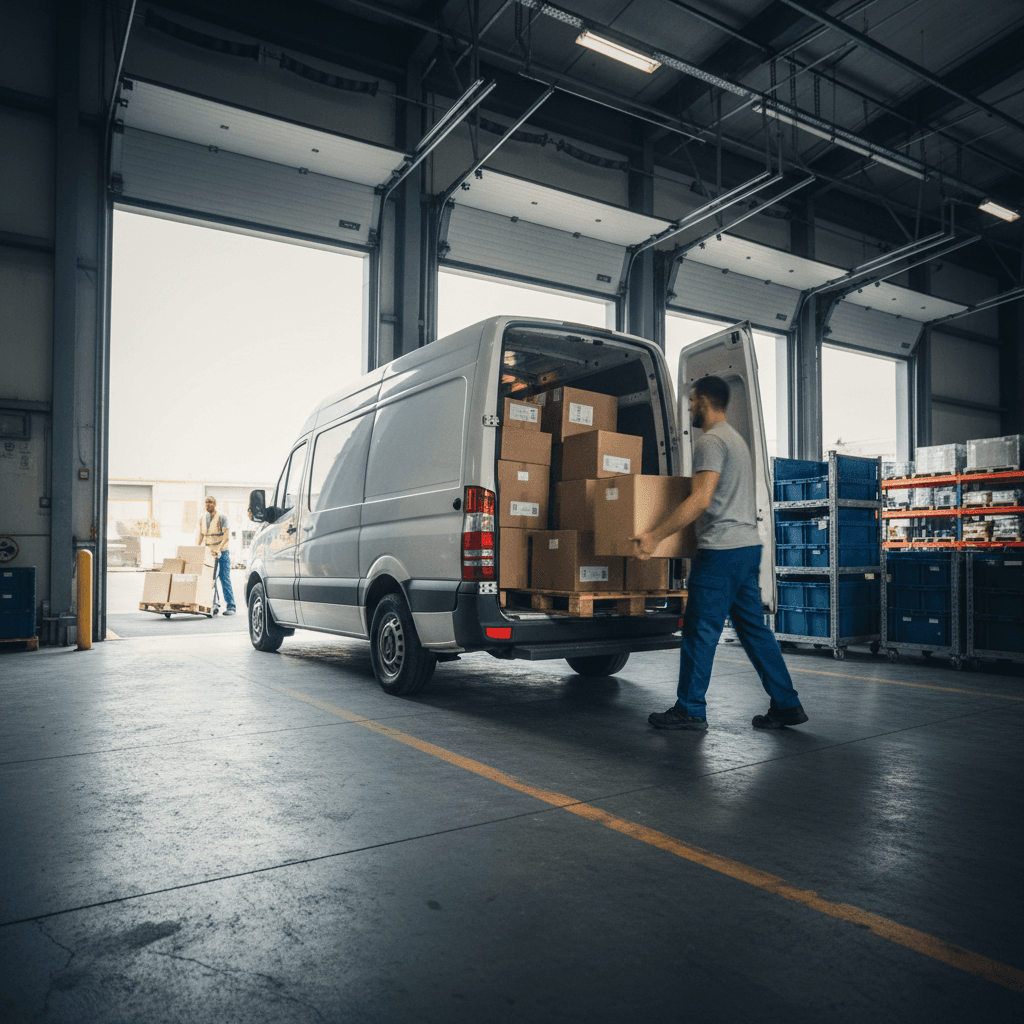 Beladung eines Transportfahrzeugs mit Frachtgut