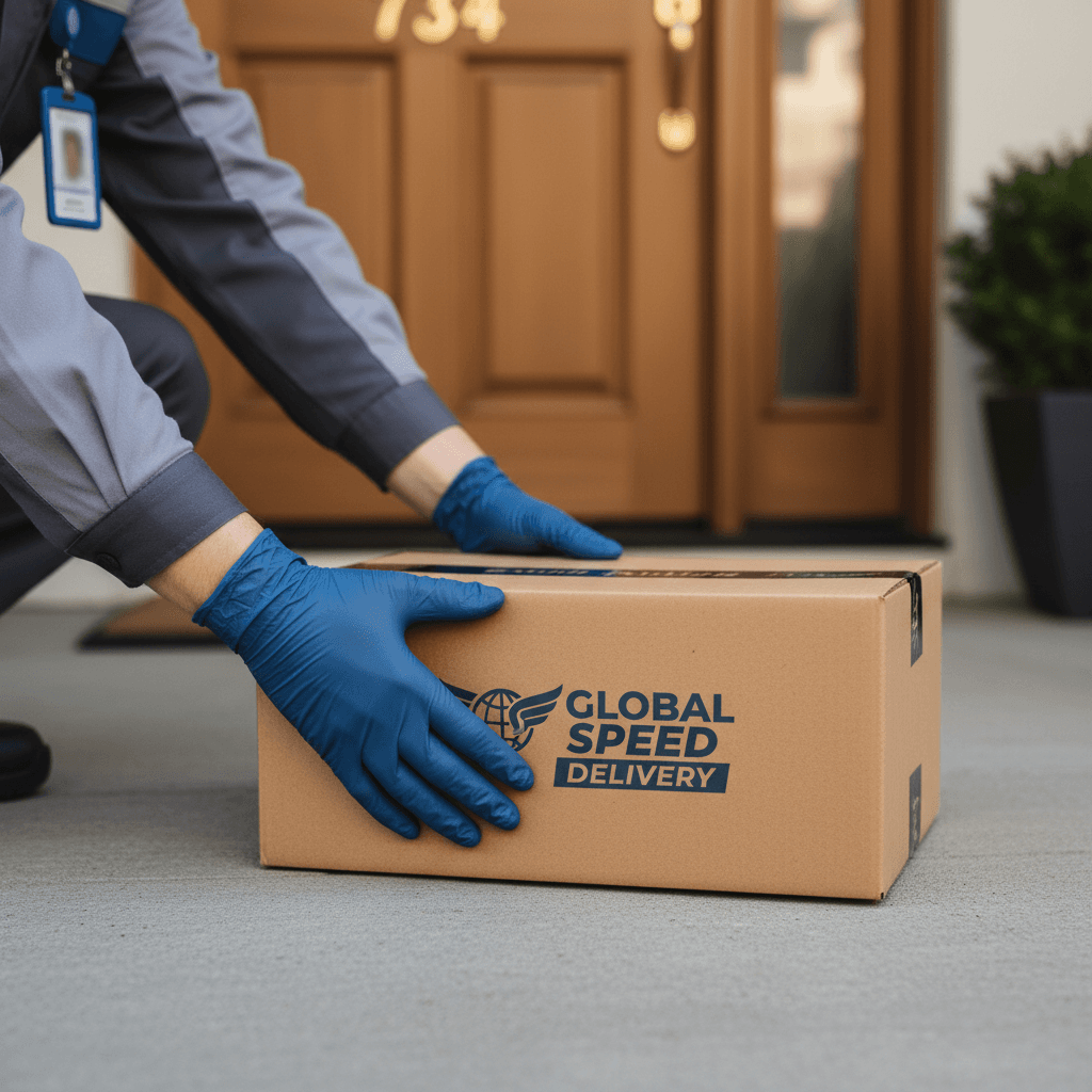 Paketlieferung an der Haustür
